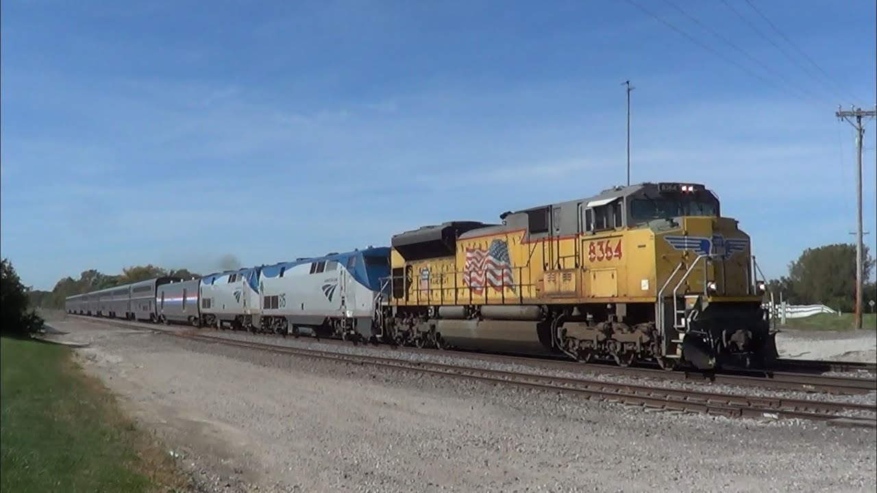 Union Pacific ACe Leads Amtrak with New Baggage Car YouTube