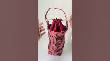 Túi đựng ly giữ nhiệt đi học đi làm tiện dụng, may thủ công vải canvas hoạ tiết Lá cọ đỏ xinh xắn