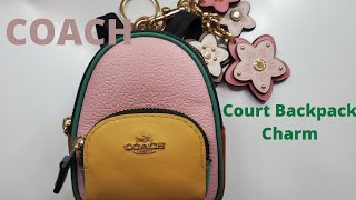 COACH®  Mini Court Backpack Bag Charm In Colorblock