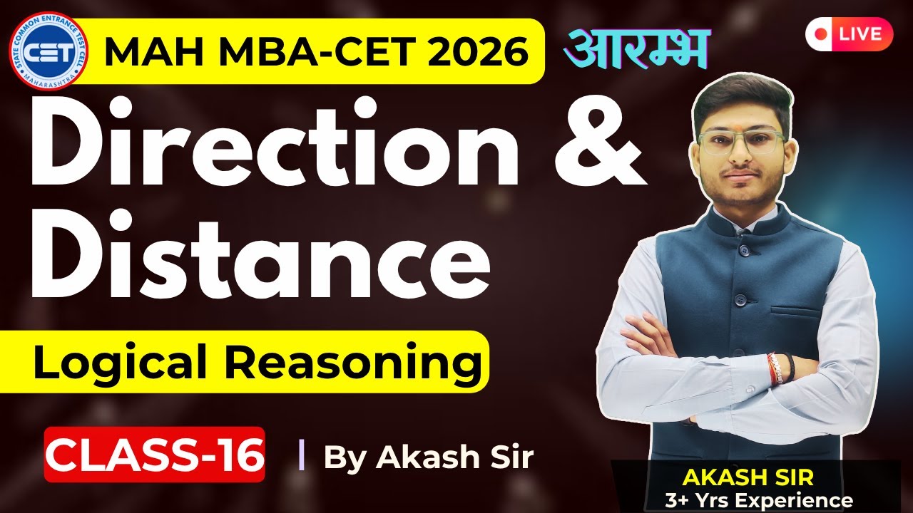 DAY-16 | MASTER MBA CET 2026 Logical reasoning | Direction & Distance ...