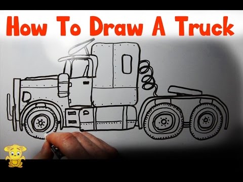 Learn How to Draw a Truck - Big Rig Drawing by LITTLE PUMA! - YouTube