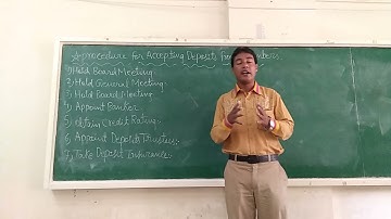 Procedure For Accepting Deposits From Members.