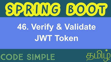 46. Verify & Validate JWT Token | Spring Boot Expert Tutorial | Code Simple