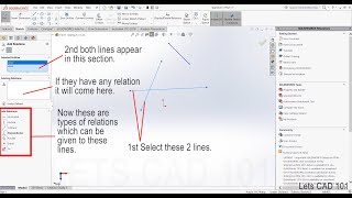 Solidworks Sketch- Display Relations and Add Relations