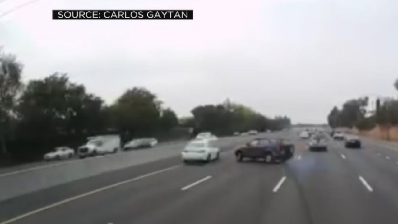 Caught On Camera Driver 'Brake Checks' Vehicle, Causing Driver To Lose