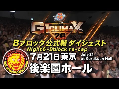 G1 CLIMAX 28 Night6 - B Block re-cap (July 21 at Korakuen Hall)