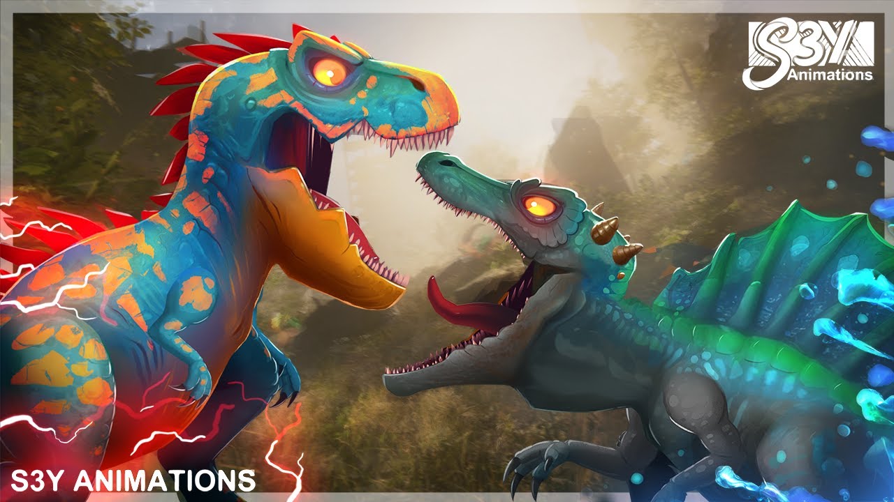 King of Mutant Beasts Electro TRex vs Water Spinosaurus Dinosaurs