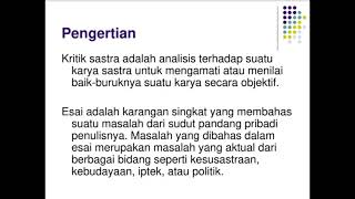 Teks Kritik Sastra dan Esai