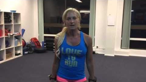 #7 Walking Lunge with Bicep Curl into Shoulder Press
