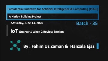 Batch 35 IOT Q1 Week 2 Review Session, Intro to IoT, by Fahim-Uz-Zaman Saturday at 12:00 PM (PST)