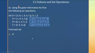 Math 120 2 1 and 2 2 part 2 Set theory Set Operation