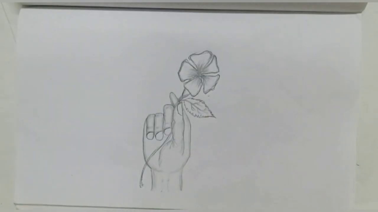 How to Draw a Hand holding a flower/Easy to draw a hand holding a