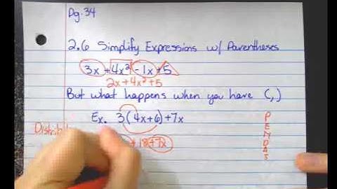 Simplifying Expressions With Parenthesis