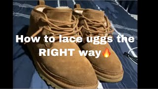 How to lace your uggs the RIGHT WAY! (Loose lacing uggs)