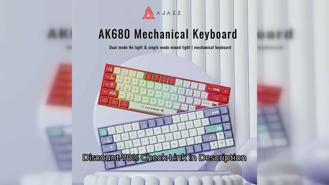 AJAZZ AK680 Mechanical Keyboard ABS Keycap 68 Keys Wired Wireless Bluetooth Gamer Keyboard Hot Swap