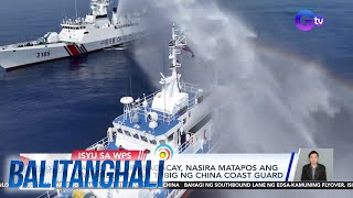 Bahagi ng BRP Bagacay, nasira matapos ang pambobomba ng tubig ng China Coast Guard | BT