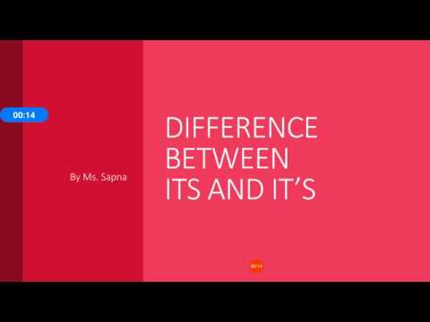 English made Easy: Difference between its and it's by Sapna - YouTube