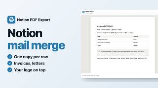 Notion Mail Merge and Document Generator: Invoices from a Database as PDF