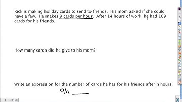 Word problems 2 - Find starting amount & write expression - Grade 7