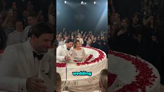 this couple's wedding cake immediately caught everyone's attention