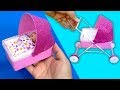 como hacer Cuna y Carriola para muñecas Barbie | How to make baby Crib and Stroller for Barbie dolls