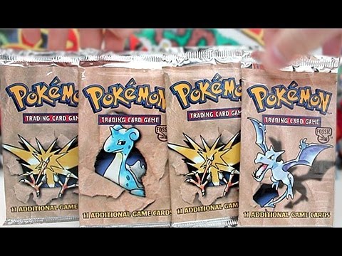 Opening 4 Pokemon Fossil Booster Packs!! - YouTube