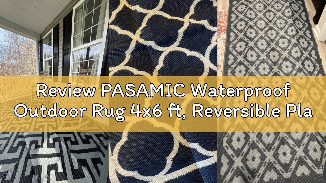 Review PASAMIC Waterproof Outdoor Rug 4x6 ft, Reversible Plastic Straw Rug, Easy to Clean Patio Rug,