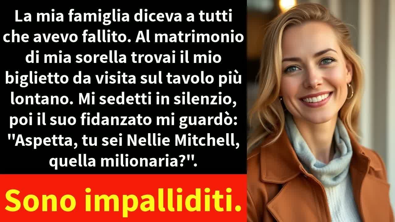 La mia famiglia diceva a tutti che avevo fallito. Al matrimonio di mia sorella trovai il mio