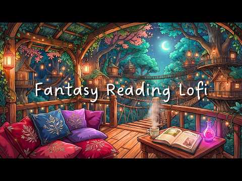 elven treehouse retreat 🌲 fantasy lofi reading ambience for study & sleep