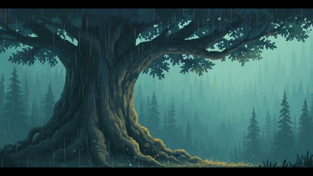 Rain Beneath the Giant Tree – Deep Focus Ambient (1 Hour)