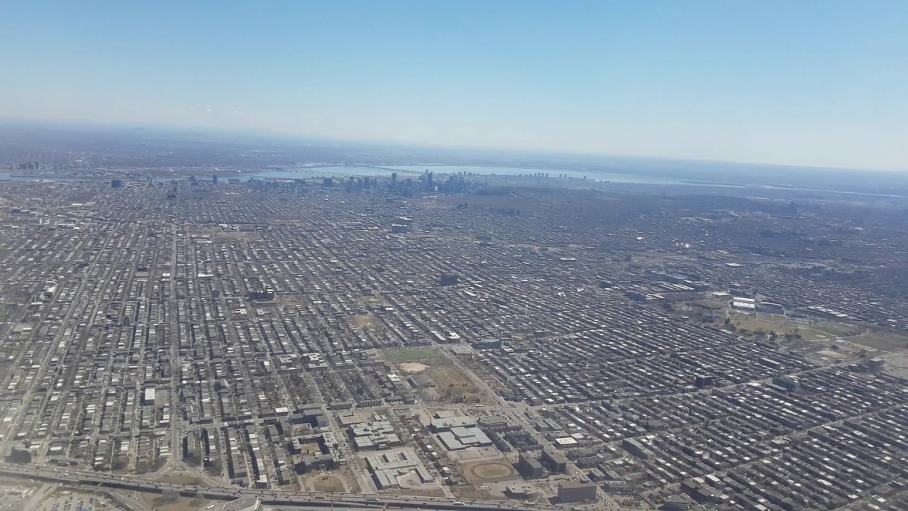 Final approach, descent and landing at Montreal Trudeau airport 4k UltraHD