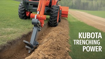 Digging a Trench with a Tractor - Kubota