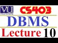 CS403 DBMS Lecture 10 VU short lecture Super types and sub types in dbms