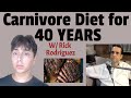 40 anos seguindo uma dieta carnívora.
