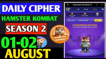 Hamster Kombat Dev Game Daily Cipher 1 August | Hamster Kombat Daily Cipher Code | Daily Combo