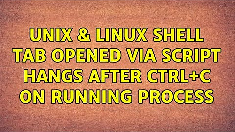 Unix & Linux: Shell tab opened via script hangs after Ctrl+C on running process