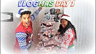 OUR FIRST VLOGMAS INTRO! #DAY1 (Behind the Scenes & Decorations) | M&J GOODVIBES