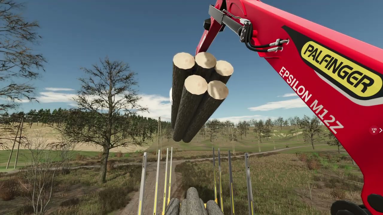 Погрузка бревен работа с манипулятором