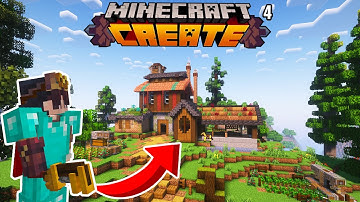 Building a LUMBER MILL using Minecraft Create