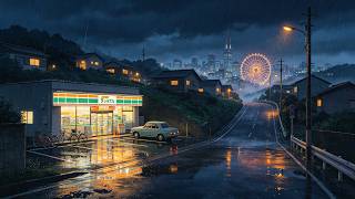 Rainy Night at Suburban Konbini 🌧️ Soft Vocal Lofi Jazz Beats to Relax / Sleep 🎡 City View screenshot 4
