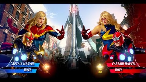 Nova and Captain Marvel vs Captain Marvel and Nova - MARVEL VS. CAPCOM: INFINITE