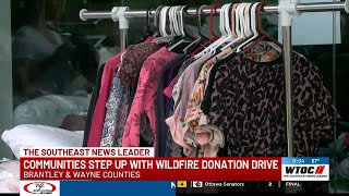 Volunteers mobilize donation center as wildfires continue in Brantley and Wayne counties