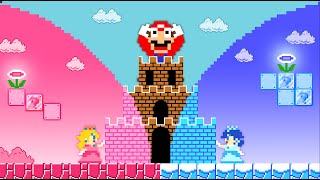 PINK and BLUE Challenge: Super Mario Bros. Vs. Princess Battle Challenge | ADN Game