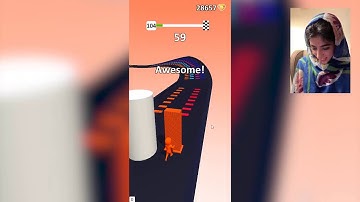 Color pillar gameplay - stack the colors -lose 30 - face reaction