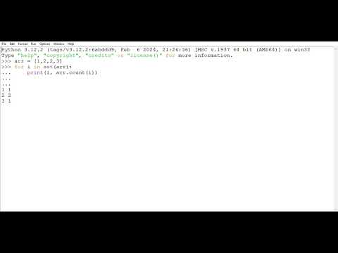 Python program : WAP in array to find frequency of elements 