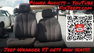 Jeep Wrangler YJ - Junkyard Seat Upgrade. So much better!! - YouTube