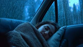 Deep Sleep Instantly with Heavy Rain & Echoing Thunder on Silent Car
