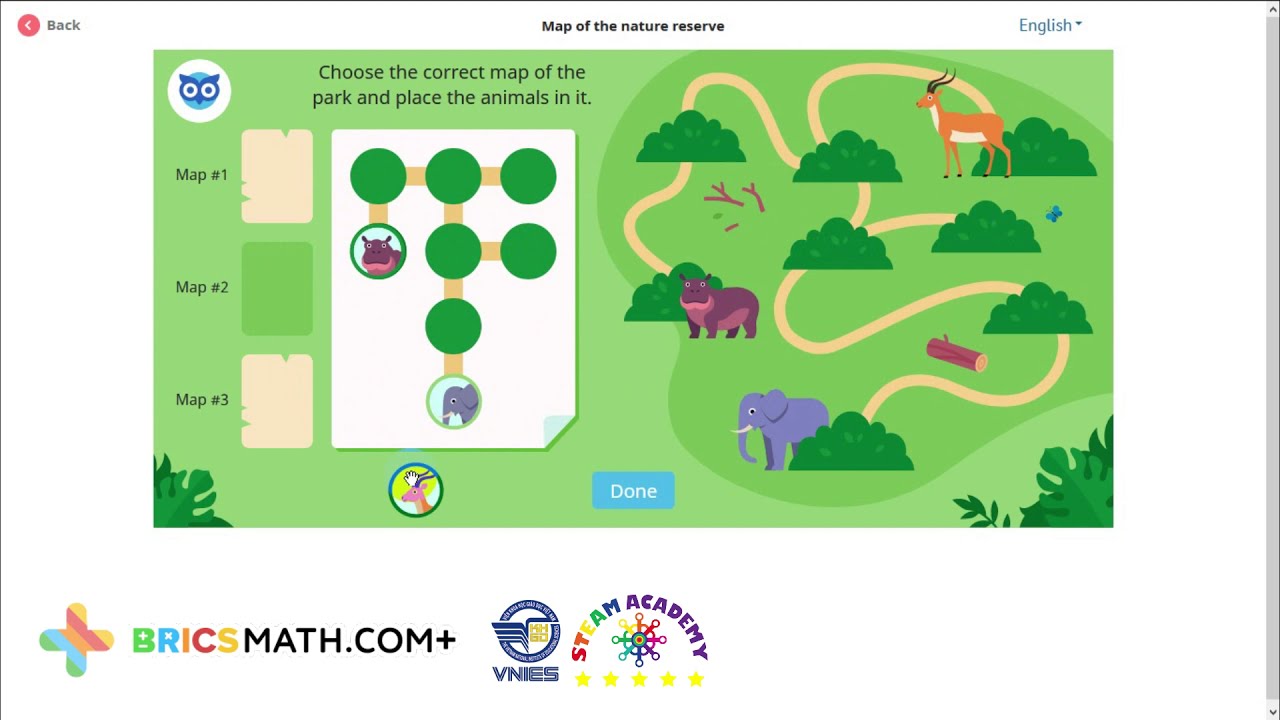 Học viện STEAM: Gợi ý BRICSMath 2020: Khối 2 - Map of the nature reserve