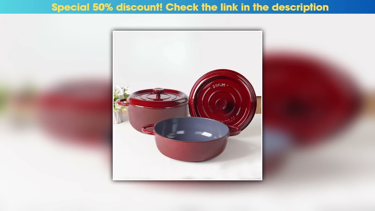 Editor’s Choice Large Capacity Non-stick Enamel Cast Iron Mama Pot 28cm Deep Soup Pot Home Frying S