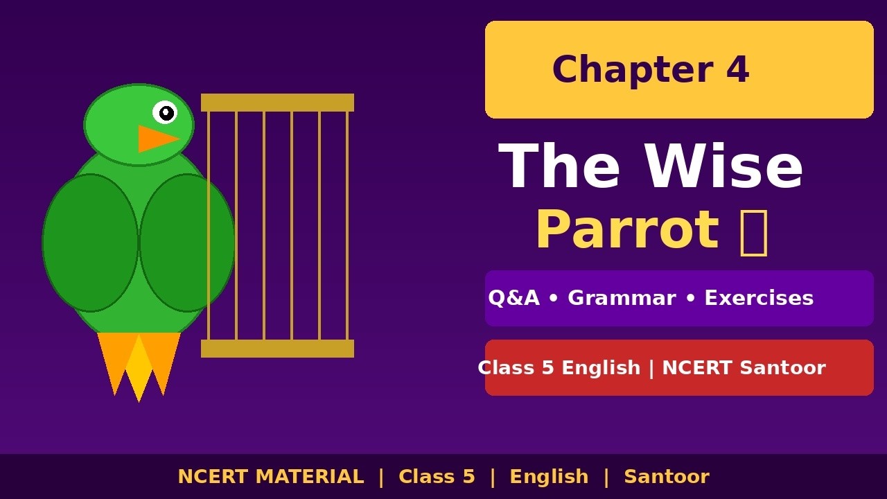 The Wise Parrot | Class 5 English | Santoor Chapter 4 | Q&A + Grammar + Exercises | NCERT